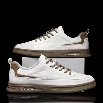 Men s shoes summer breathable thin 2025 new sports little white flat shoes casual leather shoes men s one-pedal trendy shoes 39