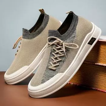 Men s shoes summer breathable thin fly-woven mesh deodorant sports shoes casual shoes teenagers one-pedal socks mesh shoes 39