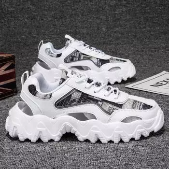 Men s shoes summer breathable thin hollow mesh sports shoes men s teenagers summer running casual sandals thick sole 39