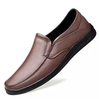 Men s Shoes Summer Casual Leather Shoes Men s Korean Edition Youth One Pedal Lazy Loafers Business British Wind Bean Shoes 38