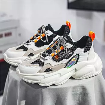 Men s shoes summer Korean version of the new low-top breathable sports shoes thick-soled wear-resistant casual shoes versatile trend running shoes men 39