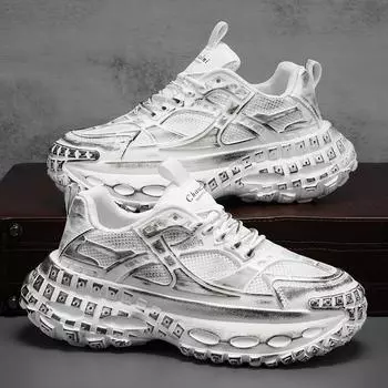 Men s shoes summer mesh breathable outer wear thin casual sports dad shoes teen trend versatile dirty trendy shoes 39 белый