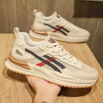 Men s shoes summer mesh breathable running soft sole casual sports Forrest Gump men s heightening little white dad trendy shoes 39