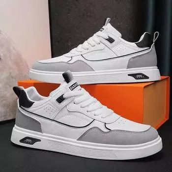 Men s shoes summer mesh breathable trend versatile student board shoes men s casual leather shoes sports non-slip small white tide shoes 39
