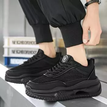 Men s shoes summer mesh sneakers 2024 new student trend platform casual dad shoes men s versatile trendy shoes 39