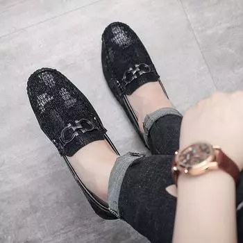 Men s shoes summer new Doudou shoes versatile wear-resistant soft-soled soft leather shoes trendy fashion business shoes men s shoes 39