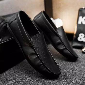 Men s shoes summer new Doudou shoes men s casual leather shoes low-top men s breathable soft-soled soft-faced driving shoes men 39