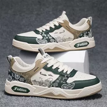 Men s shoes summer new fashion leisure sports breathable trend landscape painting wear-resistant comfortable low-top lightweight men s board shoes 39