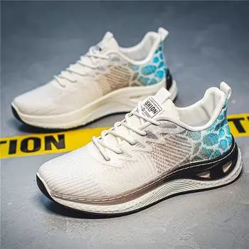 Men s shoes summer new fashion trend fly-woven breathable casual sports shoes versatile wear-resistant heightening Korean version of running shoes 39