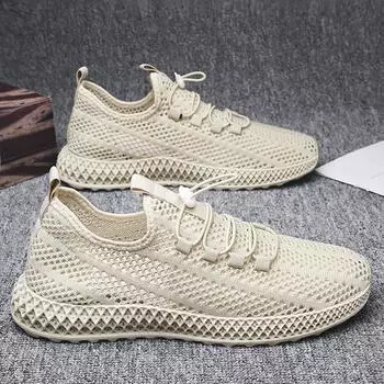 Men s shoes summer new fly-woven mesh shoes fashion outdoor casual shoes trend sports shoes Korean version breathable running shoes 39
