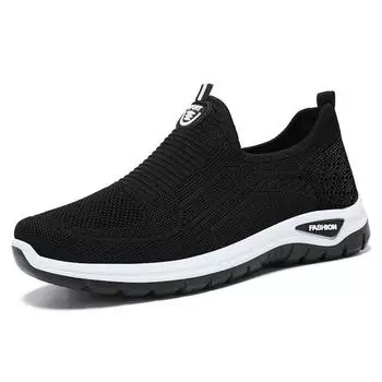 Men s shoes summer new flying woven breathable mesh shoes one pedal old Beijing cloth shoes men s comfortable casual shoes 39