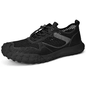 Men s shoes summer new hand-stitched one-pedal lazy mesh hollow breathable outdoor leisure Shoes 38 коричневый