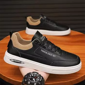 мужская обувь летняя новая кожаная нескользящая рабочая обувь низкая маленькая белая мужская мягкая подошва спортивная повседневная мода 2024 39 бежевый