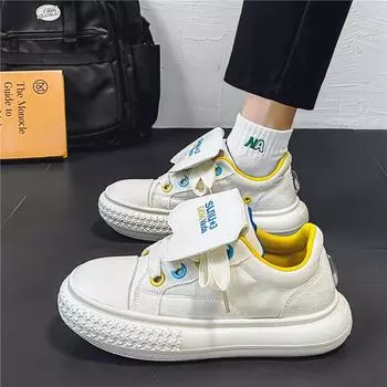 Men s shoes summer new low-top casual fashion little white board shoes men s thick-soled wear-resistant breathable big head shoes tide 39 чёрный