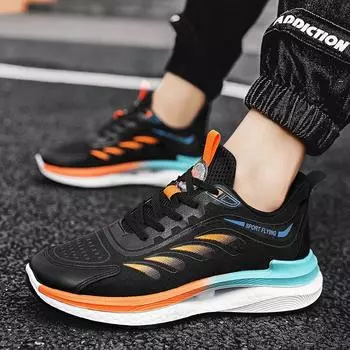 Men s shoes summer new trend men s casual shoes breathable soft sole outdoor student lightweight sports shoes 39 чёрный