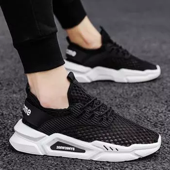 Men s shoes summer new versatile fashion sports hollow mesh dad trendy shoes breathable non-slip large mesh casual shoes 36