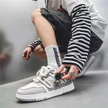 Men s shoes summer trend new casual shoes fashion outdoor sports running shoes Korean version low top thick baseplate shoes A112 39