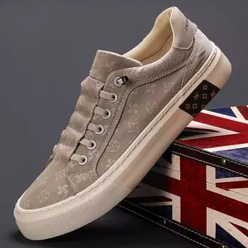 Men S Shoes Trendy Fashion Men S Canvas Shoes Comfortable Breathable Lace-Up Low-Top Board Shoes Men 38