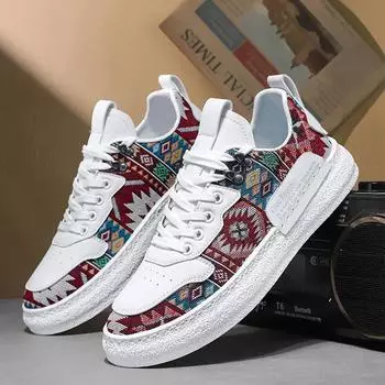 Men s shoes trendy fashion printing embroidery sports and leisure board shoes comfortable street canvas shoes 2025 summer new 39 синий