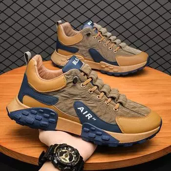 Men s shoes trendy lace-up casual sports shoes four seasons fashion dad shoes low-top foot cover thick-soled white shoes 39