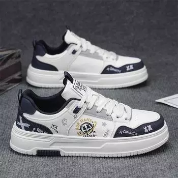 Men s shoes versatile 2025 new little white shoes breathable Korean version platform casual youth board shoes trend Internet celebrity skateboard sh 39