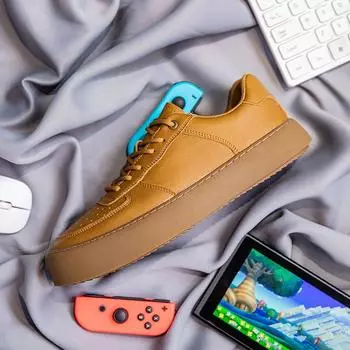 Men s shoes versatile low-top sports board shoes men s 2024 new spring and autumn casual leather shoes leather platform tooling shoes 38 жёлтый