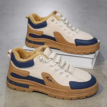 Men s shoes winter increase versatile tide brand Internet celebrity explosion pedal board shoes youth outdoor velvet warm cotton shoes 39