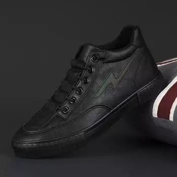 Men S Shoes Winter Men S Leather Velvet Cotton Shoes Thermal Board Shoes Comfortable Casual Cotton Boots 38