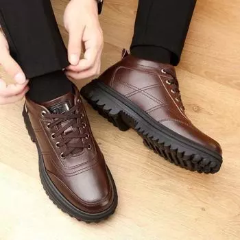 Men s shoes winter new velvet thickened warm cotton shoes fashion casual fashion high-top thick-soled snow boots 39