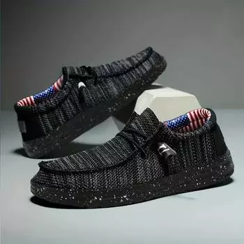 Мужская обувь с декоративными шнурками, удобная, нескользящая, дышащая обувь, спортивная обувь, весна и лето 40 синий