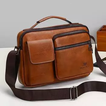 Men s Single-shoulder Bag Men s Crossbody Small Bag Fashionable and Casual Men s Bag чёрный