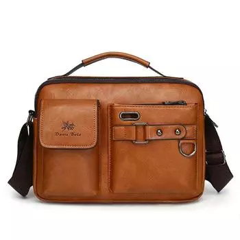 Men s Single-shoulder Crossbody Bag Urban Simple Business Fashion Commuter Men s Handbag чёрный