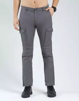 Men s Slim Fit Cargo Pants | Solid Pattern Casual Trousers | Button Closure | Stylish & Comfortable Everyday Wear Cargo for Men s 38