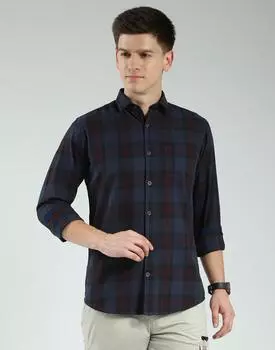 Men s Slim Fit Checkered Shirt | Half Sleeves | Spread Collar | Front Pocket | Stylish & Casual Shirt for Men L
