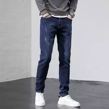 Men s Slim Straight Stretch Jeans - Versatile Casual Pants for Spring and Autumn 33 (Waist 2 6 ) 150 jin
