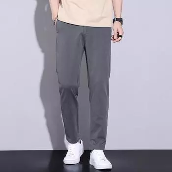 Men s Slim Straight Trousers Spring and Autumn Korean Style Light Business Simple Casual Trousers Men 28