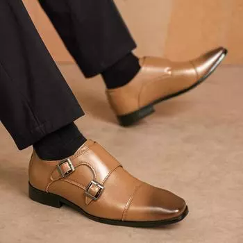 Men’s Slip-On Penny Loafer Business Casual Dress Shoes Monk Strap Faux Leather Wedding Formal Tuxedo Shoes Work Pointed Toe Oxford Shoes for Men 39