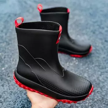 Men s Slip-resistant And Wear-resistant Rubber Rain Boots. Suitable For Fishing, Mid-calf Style, Ideal For Construction Sites, L 39
