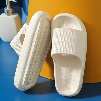 Мужские тапочки 20243, новейшее поступление, мужские тапочки на платформе, пляжные сандалии с мягкой подошвой Eva для отдыха, ванной комнаты, нескользящая обувь 44 зелёный