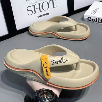 Men s Slippers Fashion Light EVA Soft Sole Slipper Outdoor Non-slip Beach Sandals Couple Home Slippers Flip Flops 2024Men Slides 36-37