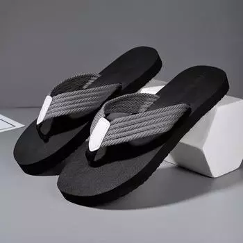 Men s slippers summer 2025 new linen flip-flops casual breathable soft bottom trend sandals sandals beach shoes 39 красный