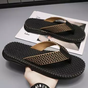 Men s Slippers Women Flip-flops Personalized Beach Slippers 39 чёрный