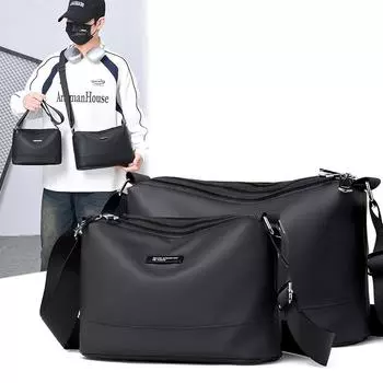 Мужская маленькая квадратная сумка, большая вместительная сумка через плечо, многофункциональная водоотталкивающая сумка через плечо для активного отдыха Small серый