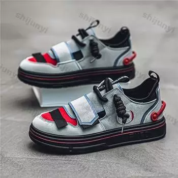 Men s Sneakers 2024 Autumn New Low Top Flat Shoes Lace Up Anti Slip Comfortable Fashion Trendy Sports Leisure Shoes Zapatillas 39 серый