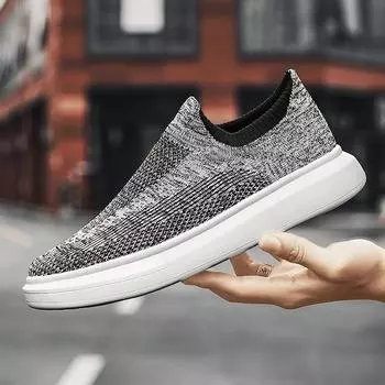 Мужские кроссовки, осенние, новые, модные, повседневные, сетчатые, спортивные, парные туфли, 36-46, легкие, противоскользящие, с плоской подошвой, для ходьбы 36 чёрный