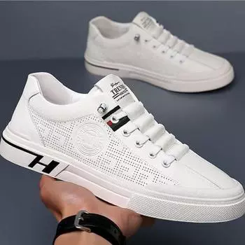 Мужские кроссовки Дышащие Повседневные Кожаные Туфли для Мужчин Уличные Нескользящие Балетки Слипоны Мужские Сетчатые Вулканизированные Туфли официальный сайт 40