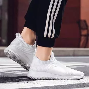 Мужские кроссовки большого размера 48, легкие, дышащие, на шнуровке, повседневные, удобные, нескользящие, для ходьбы на открытом воздухе, для бега 39 белый