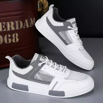 Men s Sneakers Mesh Breathable Casual Shoe Comfort Walking Shoes for Men Flats Lace Up Vulcanized Shoes Zapatos Hombre 38