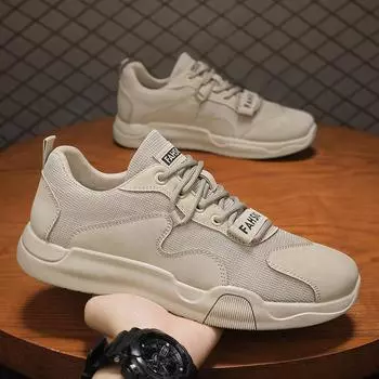 Мужские кроссовки сетчатые модные дышащие повседневные туфли мужские туфли без застежек на плоской подошве для ходьбы вулканизированная обувь модная мужская обувь 39 серый