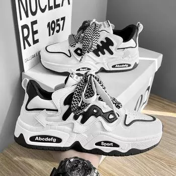 Men s Sneakers Spring Autumn Comfortable Lace Up Anti Slip Wear-resistant Platform Skateboard Shoes Outdoor Sports Shoes 39